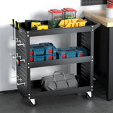Darrahopens Tools > Tools Storage Giantz 3-Tier Tool Cart Storage Trolley Toolbox Workshop Garage Organizer Black