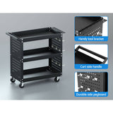 Darrahopens Tools > Tools Storage Giantz 3-Tier Tool Cart Storage Trolley Toolbox Workshop Garage Organizer Black
