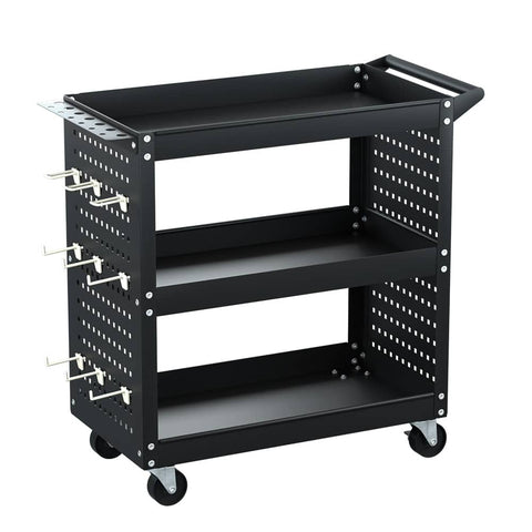 Darrahopens Tools > Tools Storage Giantz 3-Tier Tool Cart Storage Trolley Toolbox Workshop Garage Organizer Black