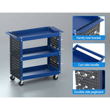 Darrahopens Tools > Tools Storage Giantz 3-Tier Tool Trolley Cart Workshop Wheels Mobile Work Mechanic Storage Blue