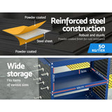 Darrahopens Tools > Tools Storage Giantz 3-Tier Tool Trolley Cart Workshop Wheels Mobile Work Mechanic Storage Blue