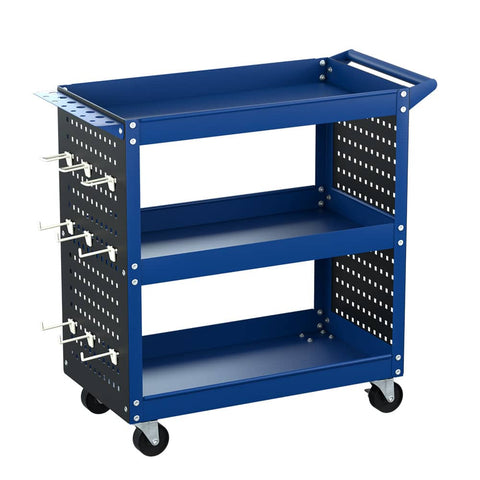 Darrahopens Tools > Tools Storage Giantz 3-Tier Tool Trolley Cart Workshop Wheels Mobile Work Mechanic Storage Blue