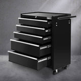 darrahopens Tools > Tools Storage Giantz 5 Drawer Mechanic Tool Box Cabinet Storage Trolley - Black