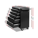 darrahopens Tools > Tools Storage Giantz 5 Drawer Mechanic Tool Box Cabinet Storage Trolley - Black
