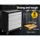darrahopens Tools > Tools Storage Giantz 5 Drawer Mechanic Tool Box Cabinet Storage Trolley - Black & Grey