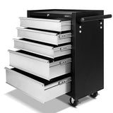 darrahopens Tools > Tools Storage Giantz 5 Drawer Mechanic Tool Box Cabinet Storage Trolley - Black & Grey