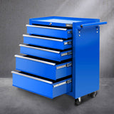 darrahopens Tools > Tools Storage Giantz 5 Drawer Mechanic Tool Box Cabinet Storage Trolley - Blue