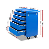 darrahopens Tools > Tools Storage Giantz 5 Drawer Mechanic Tool Box Cabinet Storage Trolley - Blue