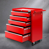 darrahopens Tools > Tools Storage Giantz 5 Drawer Mechanic Tool Box Cabinet Storage Trolley - Red