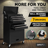 darrahopens Tools > Tools Storage Giantz 7 Drawer Tool Box Cabinet Chest Storage Garage Toolbox Organiser Set Black