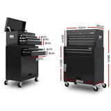 darrahopens Tools > Tools Storage Giantz 7 Drawer Tool Box Cabinet Chest Storage Garage Toolbox Organiser Set Black