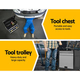 darrahopens Tools > Tools Storage Giantz 7 Drawer Tool Box Cabinet Chest Storage Garage Toolbox Organiser Set  Black and Grey