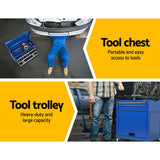 darrahopens Tools > Tools Storage Giantz 7 Drawer Tool Box Cabinet Chest Storage Garage Toolbox Organiser Set Blue