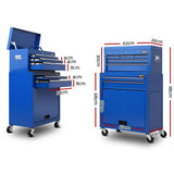 darrahopens Tools > Tools Storage Giantz 7 Drawer Tool Box Cabinet Chest Storage Garage Toolbox Organiser Set Blue