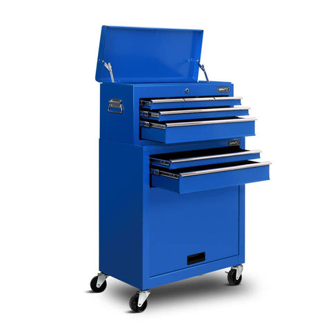darrahopens Tools > Tools Storage Giantz 7 Drawer Tool Box Cabinet Chest Storage Garage Toolbox Organiser Set Blue