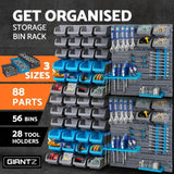 darrahopens Tools > Tools Storage Giantz 88 Parts Wall-Mounted Storage Bin Rack Tool Garage Shelving Organiser Box