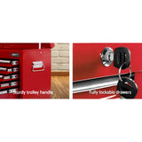 darrahopens Tools > Tools Storage Giantz 9 Drawer Mechanic Tool Box Cabinet Storage - Red