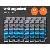 darrahopens Tools > Tools Storage Giantz 96 Storage Bin Rack Wall-Mounted Tool Parts Garage Shelving Organiser
