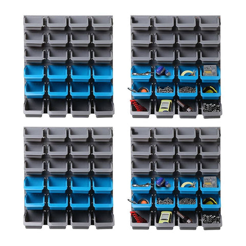 darrahopens Tools > Tools Storage Giantz 96 Storage Bin Rack Wall-Mounted Tool Parts Garage Shelving Organiser