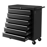 darrahopens Tools > Tools Storage Giantz Tool Box Trolley Chest Cabinet 6 Drawers Cart Garage Toolbox Set Black
