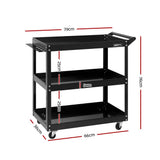 darrahopens Tools > Tools Storage Giantz Tool Cart 3 Tier Parts Steel Trolley Mechanic Storage Organizer Black