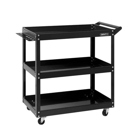 darrahopens Tools > Tools Storage Giantz Tool Cart 3 Tier Parts Steel Trolley Mechanic Storage Organizer Black
