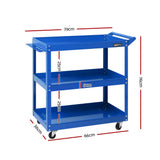 darrahopens Tools > Tools Storage Giantz Tool Cart 3 Tier Parts Steel Trolley Mechanic Storage Organizer Blue