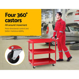 darrahopens Tools > Tools Storage Giantz Tool Cart 3 Tier Parts Steel Trolley Mechanic Storage Organizer Red