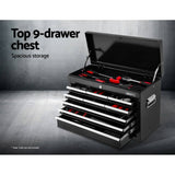 darrahopens Tools > Tools Storage Giantz Tool Chest and Trolley Box Cabinet 16 Drawers Cart Garage Storage Black