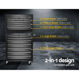 darrahopens Tools > Tools Storage Giantz Tool Chest and Trolley Box Cabinet 16 Drawers Cart Garage Storage Black