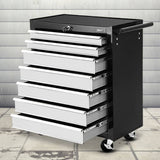 darrahopens Tools > Tools Storage Giantz Tool Chest and Trolley Box Cabinet 7 Drawers Cart Garage Storage Black and Silver