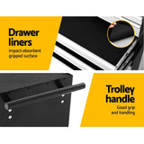darrahopens Tools > Tools Storage Giantz Tool Chest and Trolley Box Cabinet 7 Drawers Cart Garage Storage Black and Silver