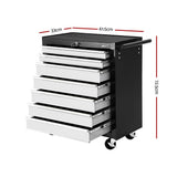 darrahopens Tools > Tools Storage Giantz Tool Chest and Trolley Box Cabinet 7 Drawers Cart Garage Storage Black and Silver