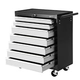 darrahopens Tools > Tools Storage Giantz Tool Chest and Trolley Box Cabinet 7 Drawers Cart Garage Storage Black and Silver