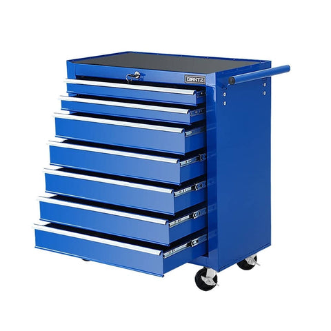 darrahopens Tools > Tools Storage Giantz Tool Chest and Trolley Box Cabinet 7 Drawers Cart Garage Storage Blue