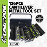 Darrahopens Tools > Tools Storage Taipan 126PCE 5 Tray Cantilever Metal Tool Set Premium Chrome Vanadium Steel