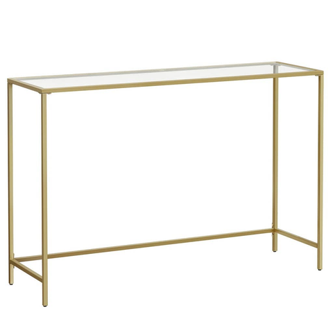 Darrahopens VASAGLE Console Table Tempered Glass Gold LGT036A01
