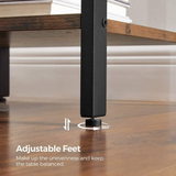 Darrahopens VASAGLE End Table with Drawer and Shelf Rustic Brown and Black LET55BXV1