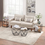 Darrahopens VASAGLE End Tables Set of 2 with Storage Shelf Steel Frame Greige and Black LET272B02