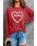 Darrahopens Women's Fashion > Activewear Azura Exchange Heart Pattern Print Valentines Sweatshirt - L