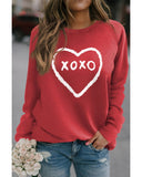 Darrahopens Women's Fashion > Activewear Azura Exchange Heart Pattern Print Valentines Sweatshirt - L