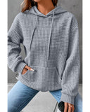 Darrahopens Women's Fashion > Activewear Azura Exchange Lattice Textured Kangaroo Pocket Hoodie - XL