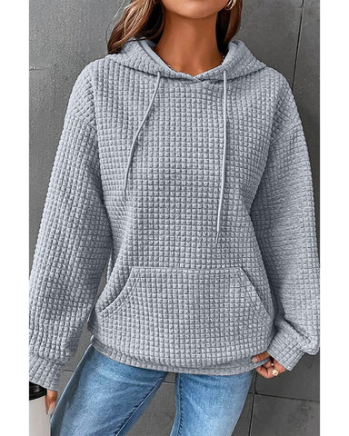 Darrahopens Women's Fashion > Activewear Azura Exchange Lattice Textured Kangaroo Pocket Hoodie - XL