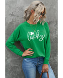 Darrahopens Women's Fashion > Activewear Azura Exchange Lucky Clover Print Graphic Sweatshirt - L