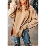 Darrahopens Women's Fashion > Activewear Azura Exchange Oversized Khaki Drop Shoulder Sweatshirt - XL