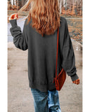 Darrahopens Women's Fashion > Activewear Azura Exchange Oversized Ribbed Trim Sweatshirt - S