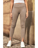 Darrahopens Women's Fashion > Activewear Azura Exchange Rib Knit High Waist Slit Leggings - M