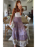 Darrahopens Women's Fashion > Bottoms Azura Exchange Floral Print High Waist Maxi Skirt - M