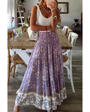 Darrahopens Women's Fashion > Bottoms Azura Exchange Floral Print High Waist Maxi Skirt - M