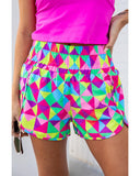 Darrahopens Women's Fashion > Bottoms Azura Exchange Geometric High Waisted Athletic Shorts - S